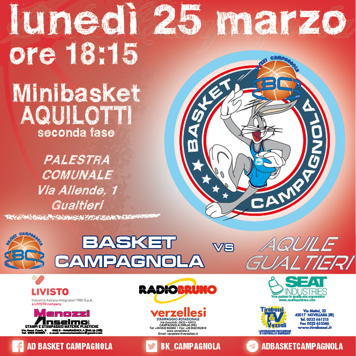 MB: Aquilotti – 5.Giornata seconda fase: Aquile Gualtieri vs Basket Campagnola