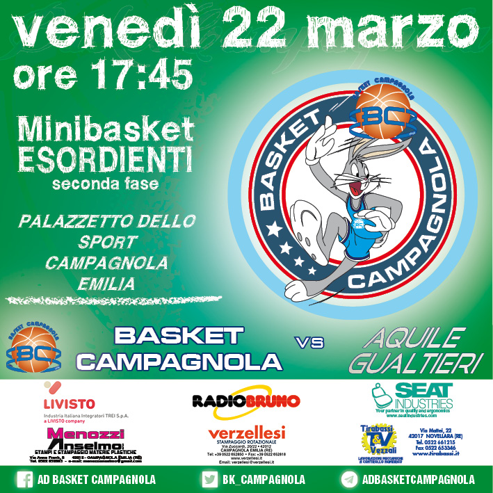 MB: Esordienti – 5. Giornata seconda fase: Basket Campagnola vs Aquile Gualtieri