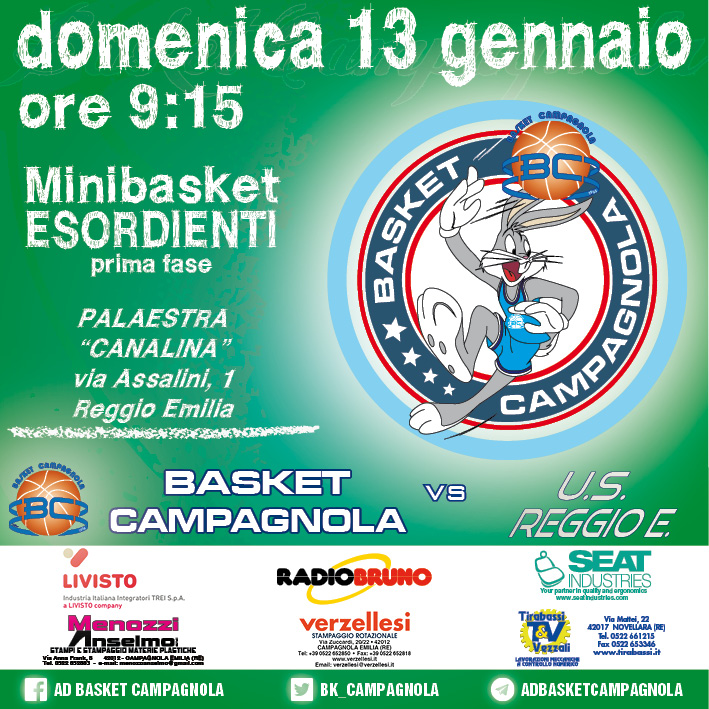 MB: Esordienti – 7.Giornata: U.S.Reggio Emilia vs Basket Campagnola